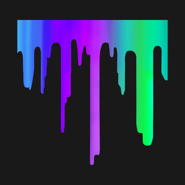 Paint Drip Blue Purple Green by Art by Deborah Camp