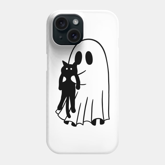 Black Cat Ghost Phone Case by elhlaouistore