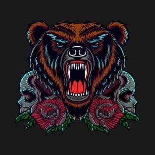 bear and skull illustration design T-Shirt