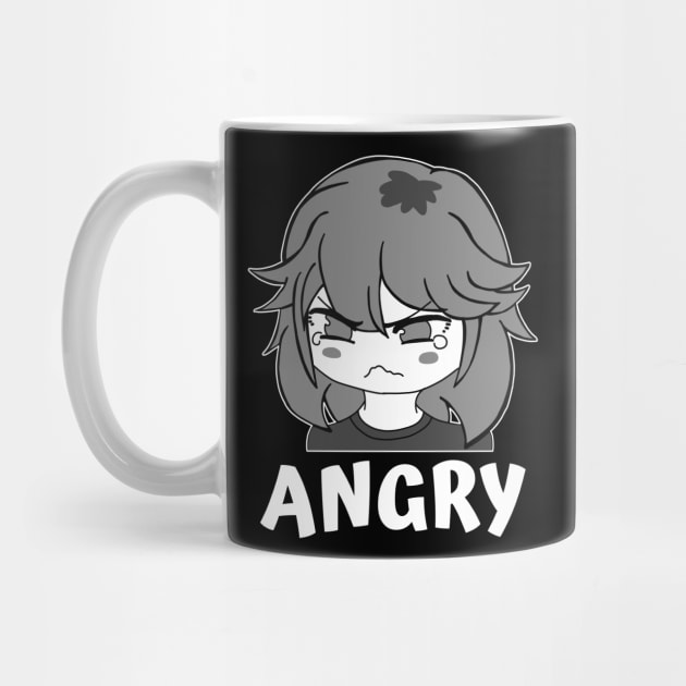 Funny Anime Manga Angry Pout Face Little Girl Cute Meme - Memetshirt -  Sticker