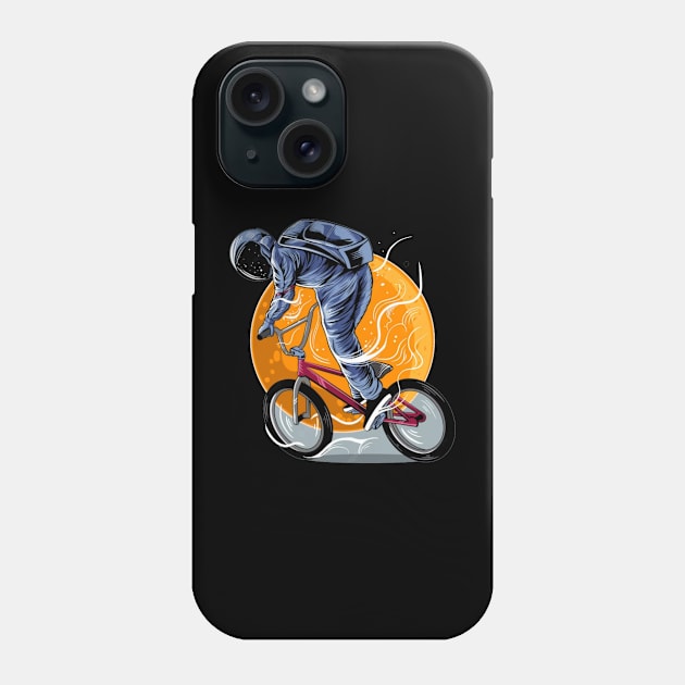 Astronaut riding bmx Phone Case by TheDesigNook