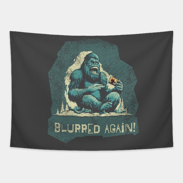 Blurred sasquatch Tapestry by WickedAngel