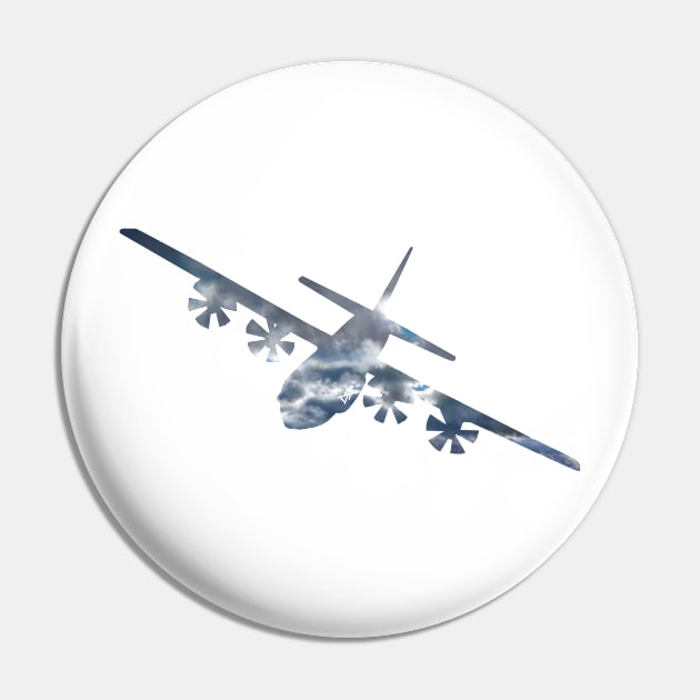 C-130 Dramatic Sky Silhouette Pin by DSCarts