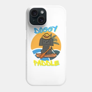 Cute black sheepdog doing the doggy paddle on a boat Phone Case