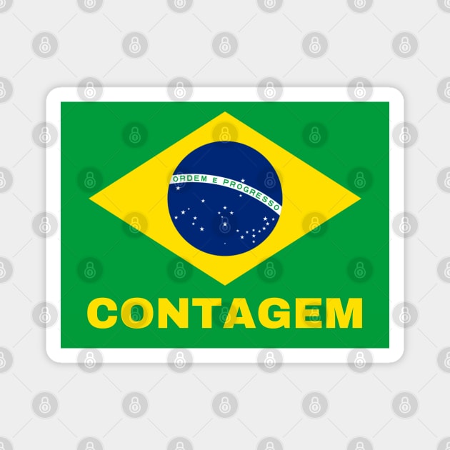 Contagem City in Brazilian Flag Magnet by aybe7elf