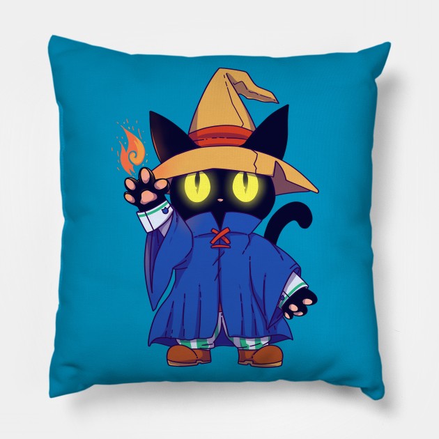 Black mage Fantasy Cat Pillow by TechraNova