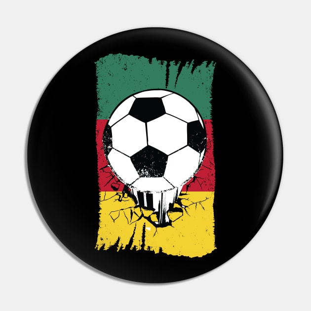 Vintage Cameroon Flag with Football // Retro Cameroon Soccer Pin by SLAG_Creative