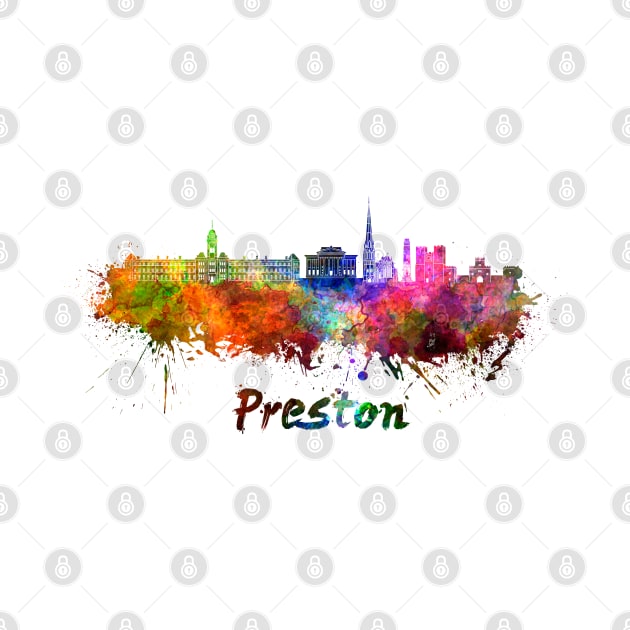 Preston skyline in waercolor by PaulrommerArt