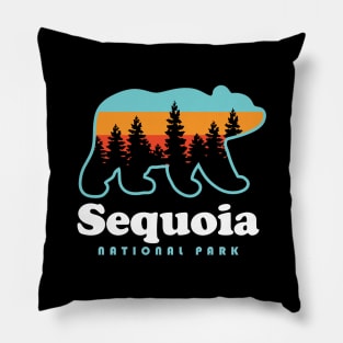 Sequoia National Park Bear Retro California Pillow