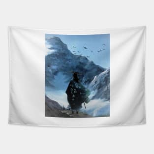 Mountain Samurai Meditation Tapestry