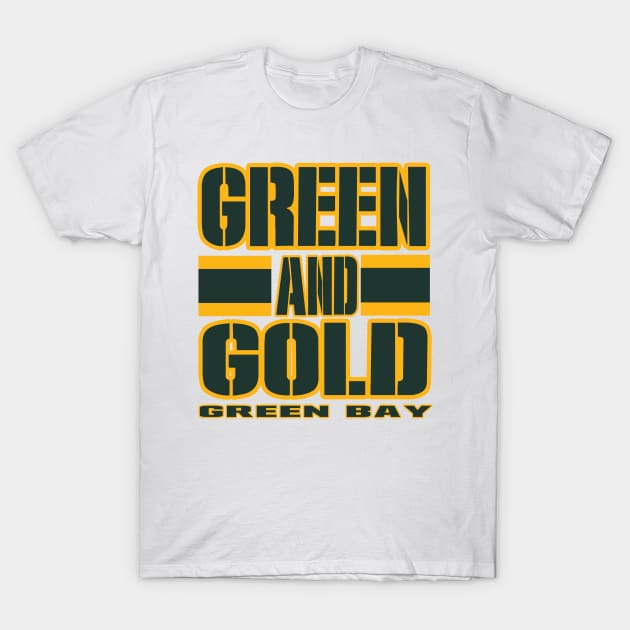 Green Bay Lyfe Green and Gold GB True Football Colors Women's T-Shirt