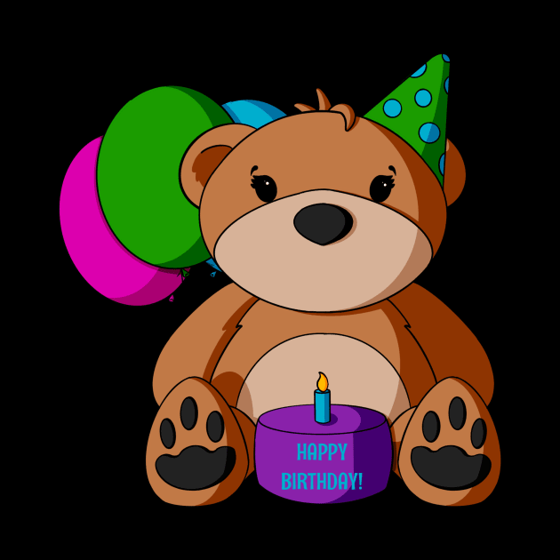 Birthday Cake Teddy Bear by Alisha Ober Designs