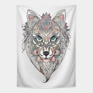 Wolf Mandala Tapestry