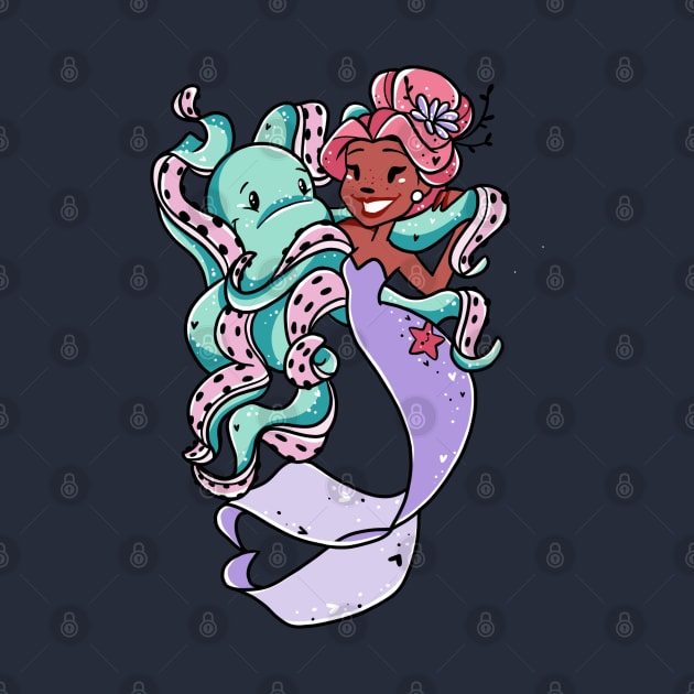 Octopus and Mermaid by Maxineart