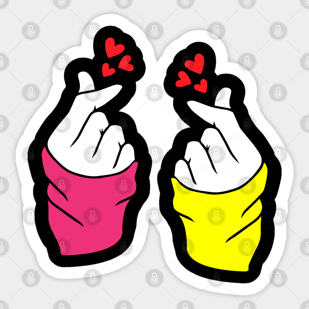 Oppa Saranghae Korean Hands Symbol K Pop Korean Heart Oppa Korean Fingers Symbol K Pop Aufkleber Teepublic De
