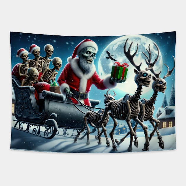 Zombie Santa Tapestry by TooplesArt