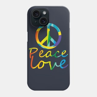 Peace Love - hippie symbol Phone Case