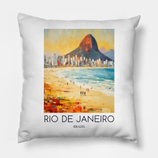 An Impressionist Painting of Rio de Janeiro - Brazil Pillow