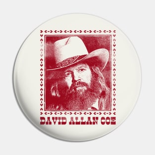 David Allan Coe / Retro Style Fan Design Pin