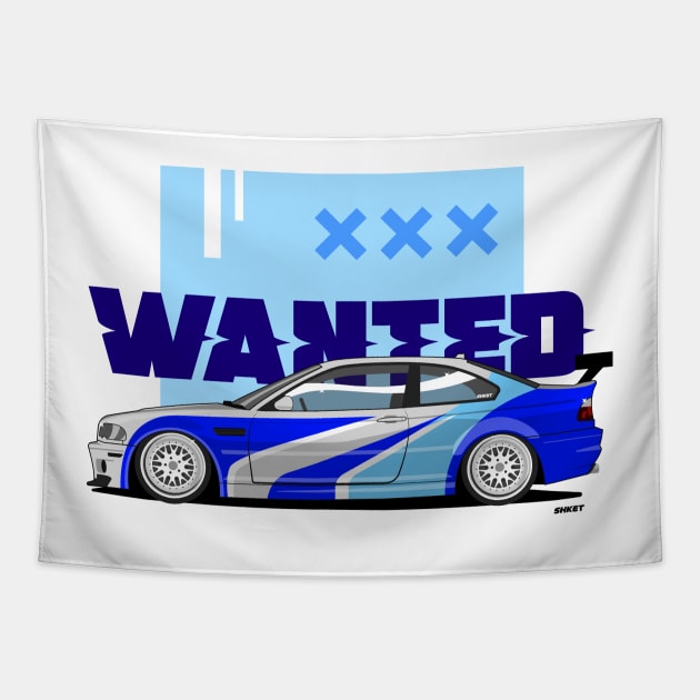 E46 WANTED Tapestry by shketdesign