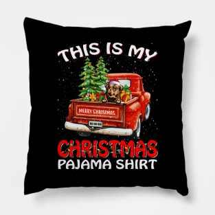 This Is My Christmas Pajama Shirt Dogue De Bordeauzx Truck Tree Pillow