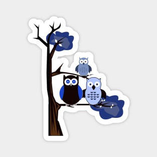 Blue Owls Magnet