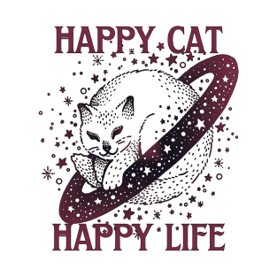 Happy cat happy life T-Shirt