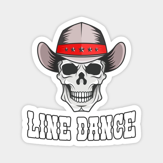 Line Dance Western Skull Magnet by Foxxy Merch