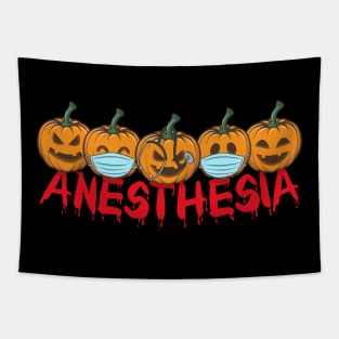 Halloween Anesthesia Pumpkins with mask and stethoscope Tapestry