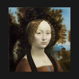 Portrait of Ginevra Benci by Leonardo da Vinci T-Shirt