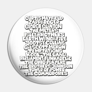 Funk Legends: The Groovy Rhythm of Cult Bands Pin