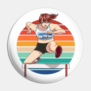 Hurdling Track and Field Female Hurdler Jumping Girl Pin