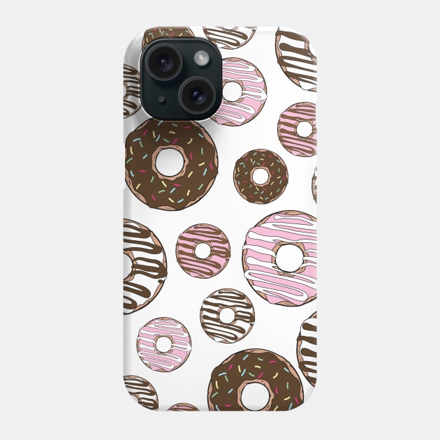 Pattern Of Donuts, Pink Donuts, Brown Donuts Phone Case by Jelena Dunčević