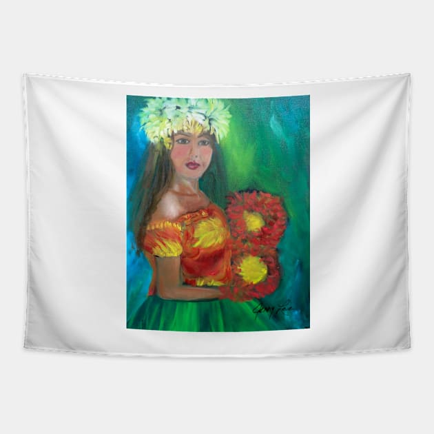 Merrie Monarch Hula Girl 11 Tapestry by jennyleeandjim