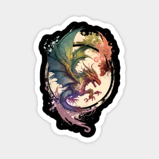 Watercolor Dragon Painting Magnet