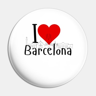 I Love Barcelona Pin