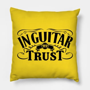 Guitarist Slogan In Black Print Pillow