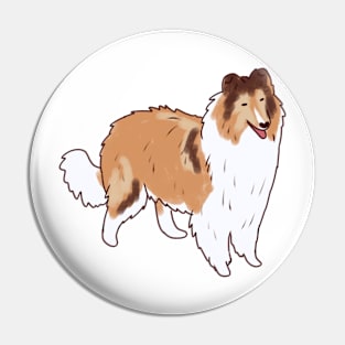 Collie rough illustration Pin