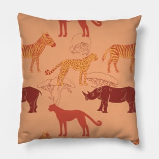 Burnt Orange Animals Neck Gator Leopards Rhinos Zebras Burnt Orange Animal Pillow