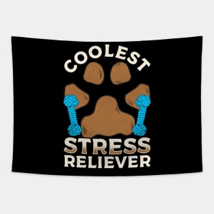 Dog Lover Coolest Stress Reliever Playing With Dog Tapestry