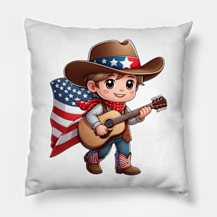 A Whimsical Tribute to American Culture in Cartoon Style T-Shirt Pillow