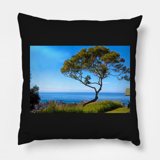 Tree at Punchbowl Hawaii Pillow by EileenMcVey