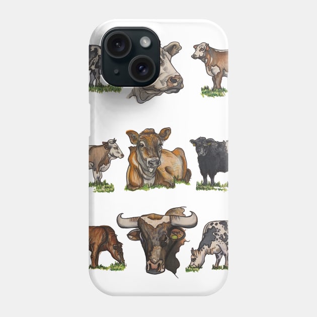 Cows Phone Case by jilliandohertyart