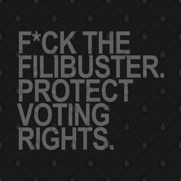 F*ck the Filibuster. Protect Voting Rights. (subtle Gray) by skittlemypony