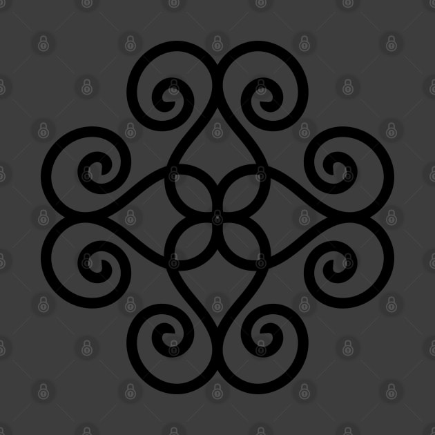 Black Geometric Swirl 2 by Orchyd