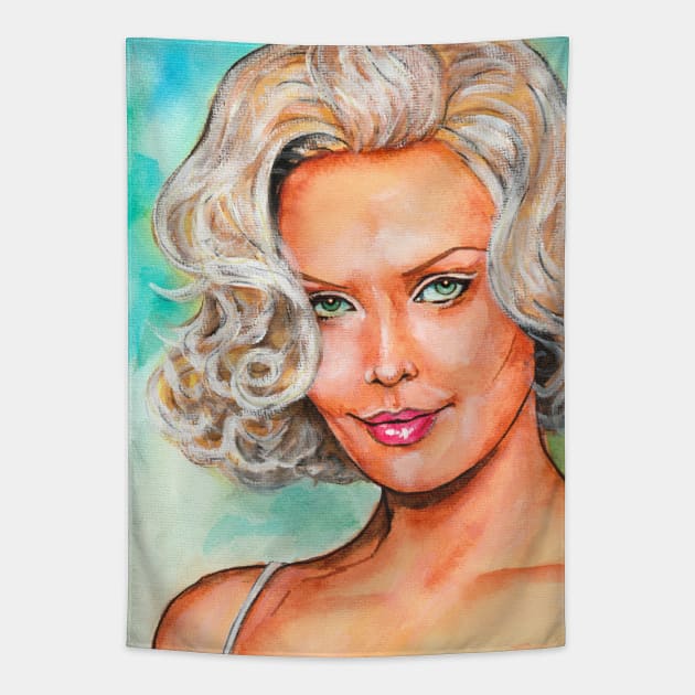 Charlize Theron Tapestry by Svetlana Pelin