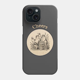 Cheers! Vintage Frogs Illustration Phone Case