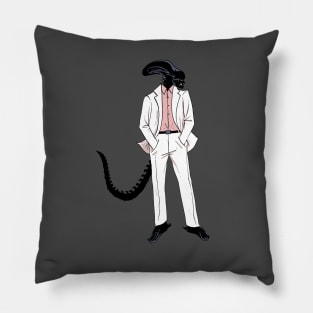 Alien in a suit Pillow