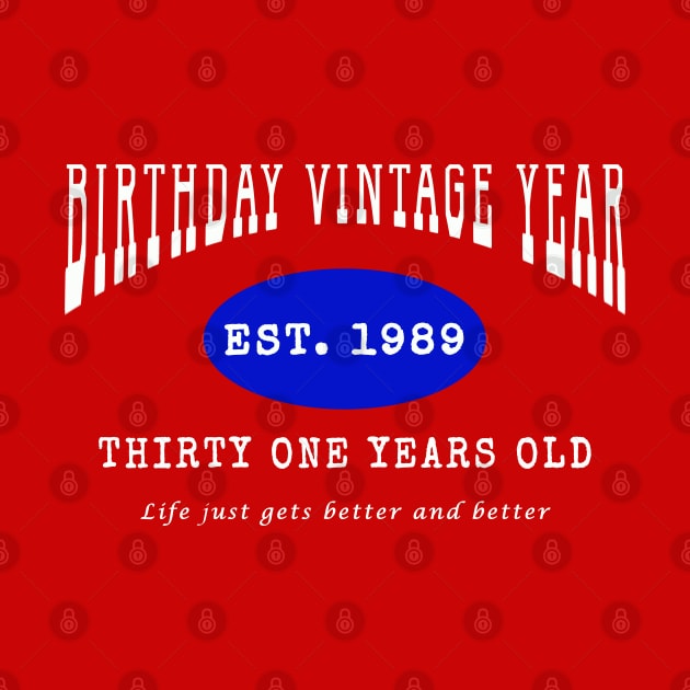 Birthday Vintage Year - Thirty One Years Old by The Black Panther