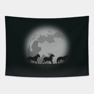 Horses in the moon Tapestry